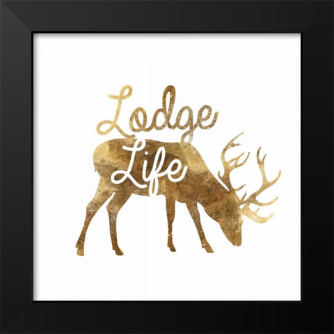 Stag Eating  Black Modern Wood Framed Art Print by PI Studio