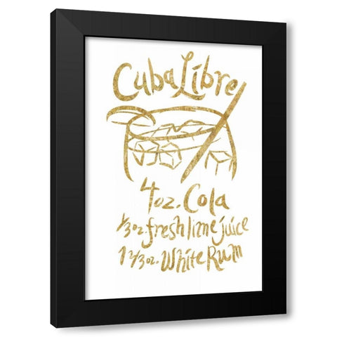 Cuba Libre gold Black Modern Wood Framed Art Print by PI Studio