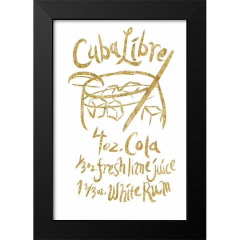 Cuba Libre gold Black Modern Wood Framed Art Print by PI Studio