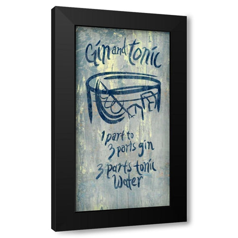 Gin and Tonic Blue Black Modern Wood Framed Art Print by PI Studio