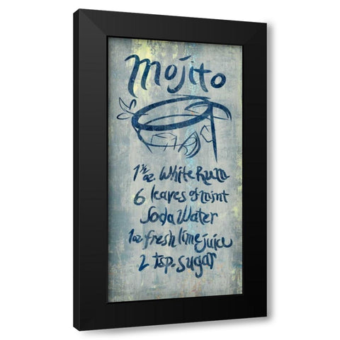 Mojito Blue Black Modern Wood Framed Art Print by PI Studio