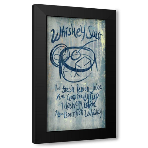 Whiskey Sour Blue Black Modern Wood Framed Art Print by PI Studio