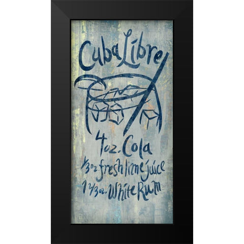 Cuba Libre Blue Black Modern Wood Framed Art Print by PI Studio