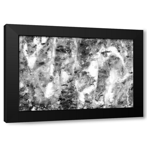 Black and White Abstract III Black Modern Wood Framed Art Print with Double Matting by PI Studio