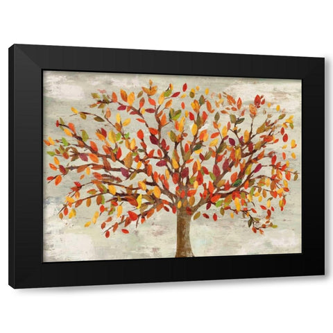 Fall Foliage Black Modern Wood Framed Art Print with Double Matting by PI Studio