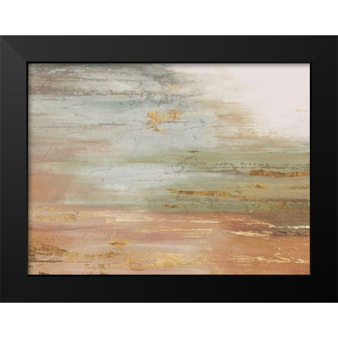 Gold and Blush Coast Black Modern Wood Framed Art Print by PI Studio