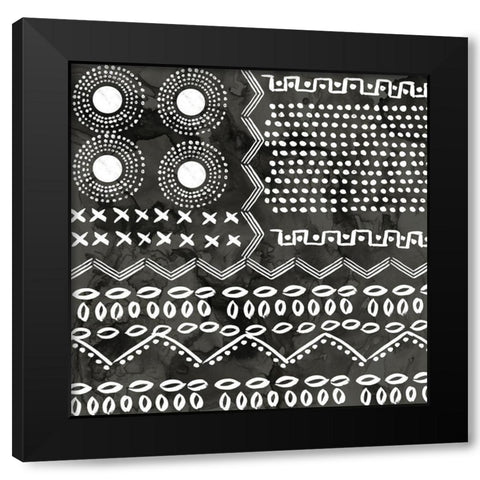 African IV  Black Version Black Modern Wood Framed Art Print with Double Matting by PI Studio