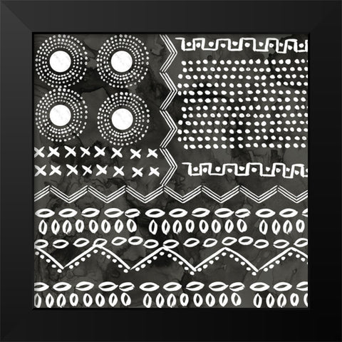 African IV  Black Version Black Modern Wood Framed Art Print by PI Studio