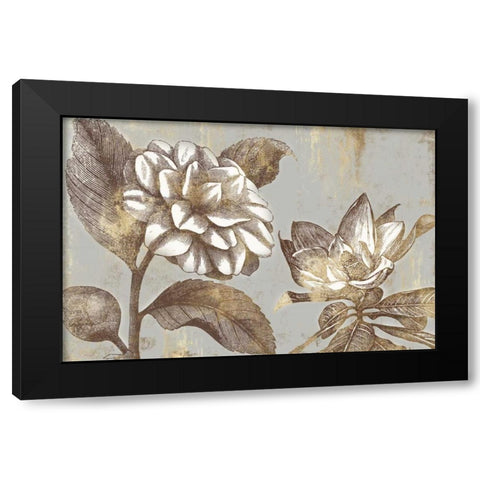 Magnolia Blooms Black Modern Wood Framed Art Print with Double Matting by PI Studio