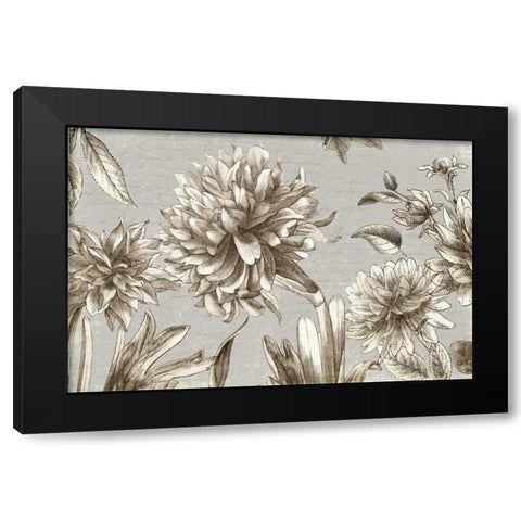 Vintage Blooms Black Modern Wood Framed Art Print with Double Matting by PI Studio