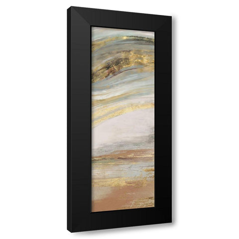 Gold Swirl I Black Modern Wood Framed Art Print with Double Matting by PI Studio