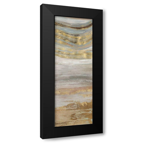 Gold Swirl II Black Modern Wood Framed Art Print with Double Matting by PI Studio