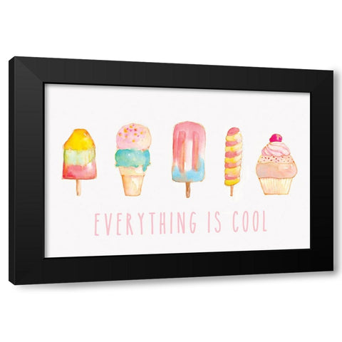 Summer Delight Black Modern Wood Framed Art Print with Double Matting by PI Studio