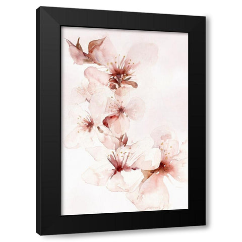 Watercolor Blossoms II Black Modern Wood Framed Art Print by PI Studio