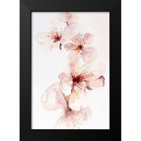 Watercolor Blossoms III Black Modern Wood Framed Art Print by PI Studio