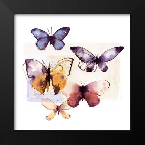 Butterfly Fly Away III  Black Modern Wood Framed Art Print by PI Studio