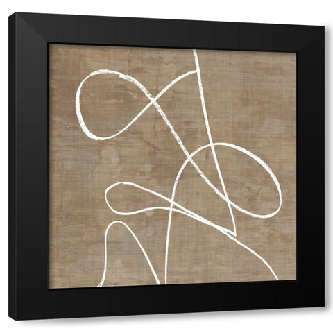 Swooping Lines  Black Modern Wood Framed Art Print with Double Matting by PI Studio