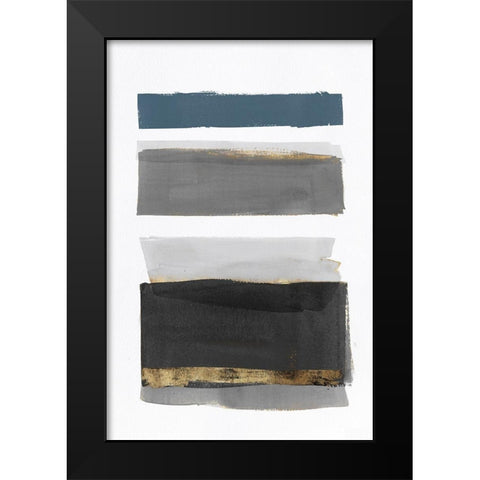 Stacked Stripes II Black Modern Wood Framed Art Print by PI Studio