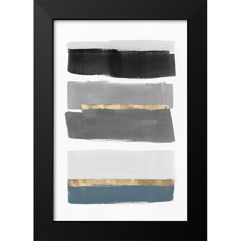 Stacked Stripes III Black Modern Wood Framed Art Print by PI Studio