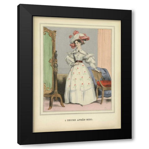 Vintage Woman Black Modern Wood Framed Art Print by PI Collection