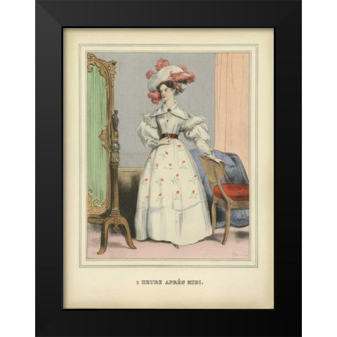 Vintage Woman Black Modern Wood Framed Art Print by PI Collection
