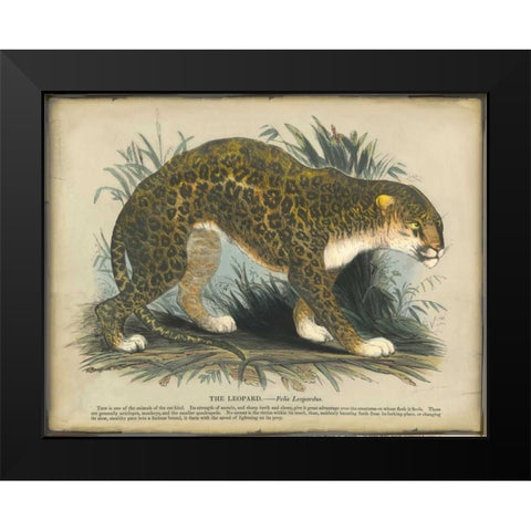 Leopard Black Modern Wood Framed Art Print by PI Collection