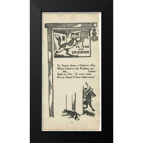 Fox Black Modern Wood Framed Art Print by PI Collection