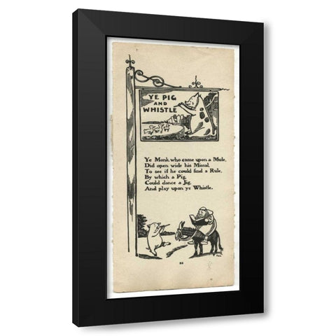 Pig Black Modern Wood Framed Art Print by PI Collection