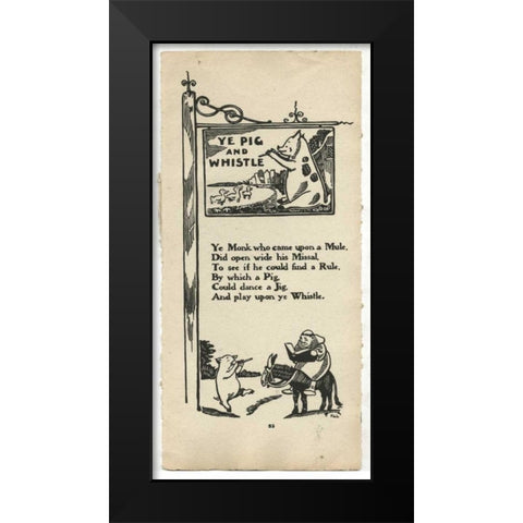 Pig Black Modern Wood Framed Art Print by PI Collection