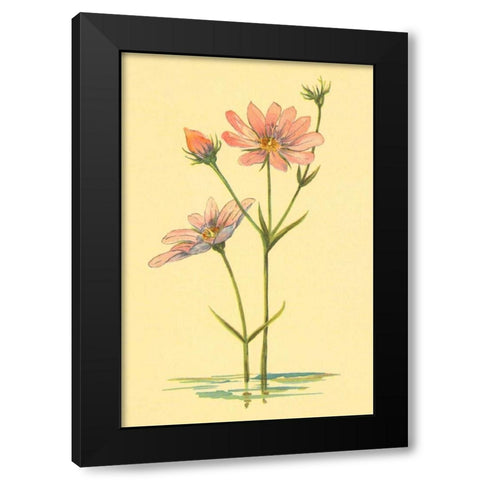 Sea Pink Black Modern Wood Framed Art Print by PI Collection