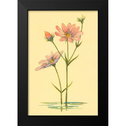 Sea Pink Black Modern Wood Framed Art Print by PI Collection