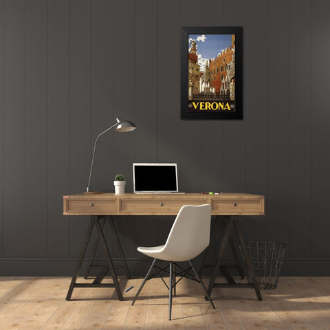Verona Black Modern Wood Framed Art Print by PI Collection