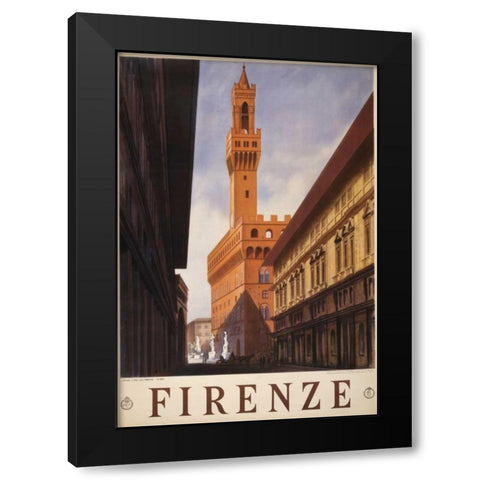 Firenze Black Modern Wood Framed Art Print by PI Collection