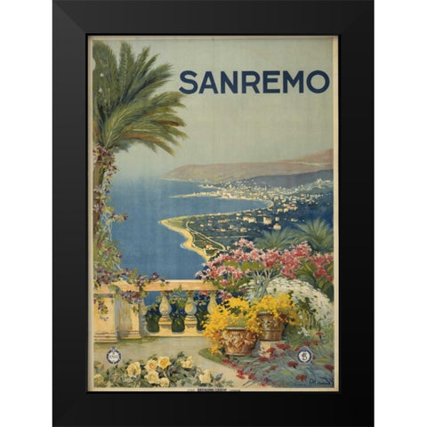 San Remo Black Modern Wood Framed Art Print by PI Collection