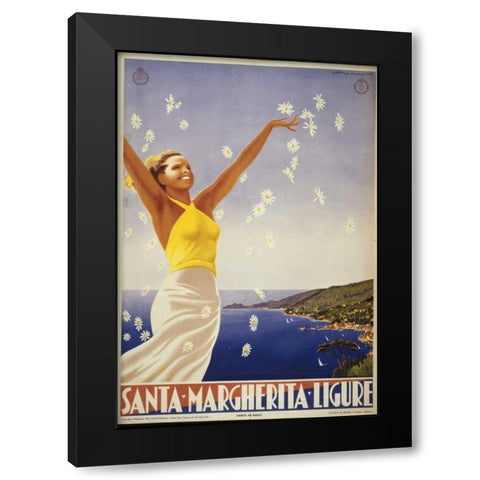 Santa Margherita Black Modern Wood Framed Art Print by PI Collection