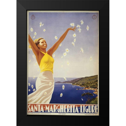 Santa Margherita Black Modern Wood Framed Art Print by PI Collection