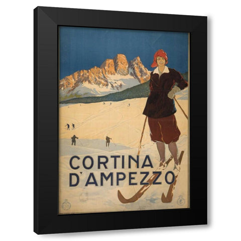 Cortina D Ambrezzo Black Modern Wood Framed Art Print with Double Matting by PI Collection