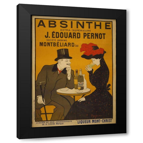Absinthe Black Modern Wood Framed Art Print by PI Collection
