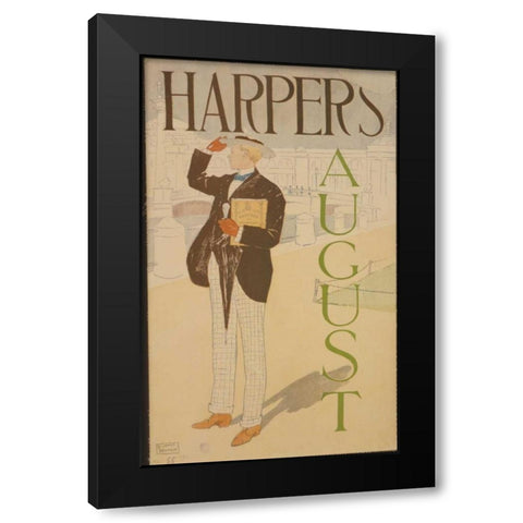 Harpers August Black Modern Wood Framed Art Print by PI Collection