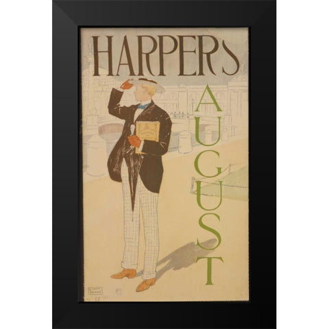 Harpers August Black Modern Wood Framed Art Print by PI Collection