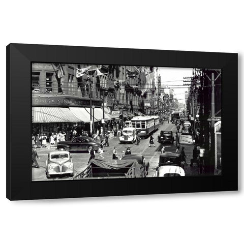 Yonge St Black Modern Wood Framed Art Print by PI Collection