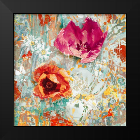 Flower Gathering I Black Modern Wood Framed Art Print by Kelly, Rea