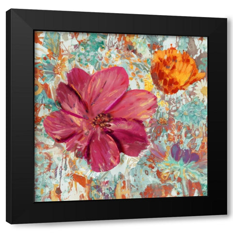 Flower Gathering II Black Modern Wood Framed Art Print by Kelly, Rea