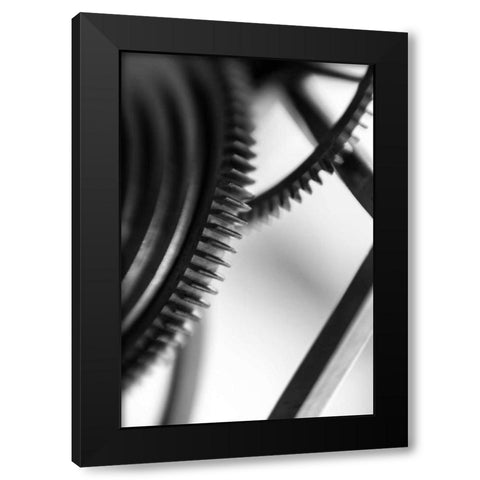 Gears I Black Modern Wood Framed Art Print by Rick Cotter