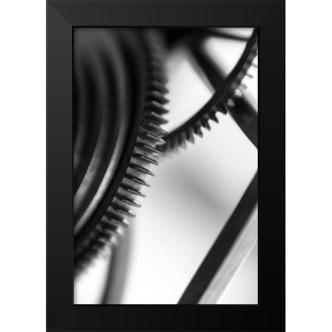 Gears I Black Modern Wood Framed Art Print by Rick Cotter