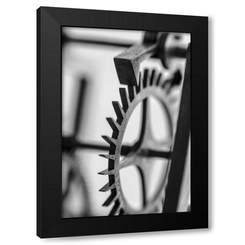 Gears III Black Modern Wood Framed Art Print by Rick Cotter