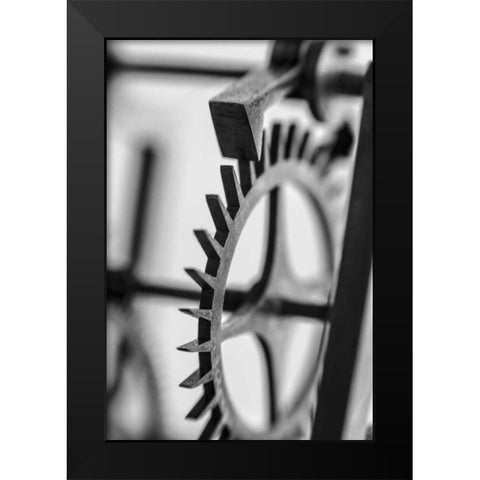 Gears III Black Modern Wood Framed Art Print by Rick Cotter