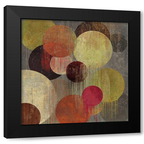 Magenta Bubbles I Black Modern Wood Framed Art Print with Double Matting by Reeves, Tom