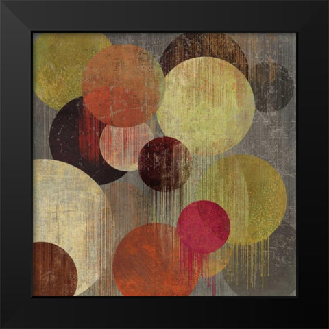 Magenta Bubbles I Black Modern Wood Framed Art Print by Reeves, Tom