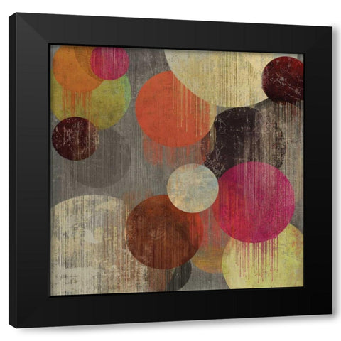 Magenta Bubbles II Black Modern Wood Framed Art Print with Double Matting by Reeves, Tom